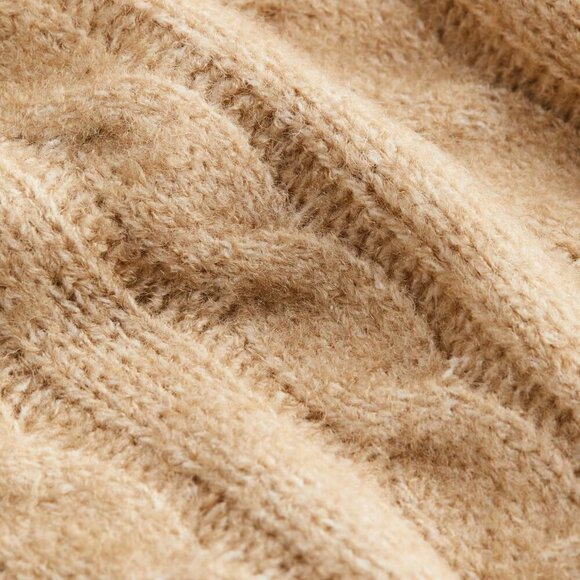H & M Cozy Cable Knit Girl's Sweater - Beige (6x/7) - Picture 2 of 8